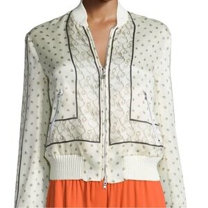 Philip Lim 100% silk scarf pattern bomber jacket
